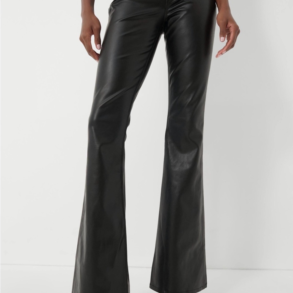 Veronica Beard Black vegan Leather Flare Pants New With Tags